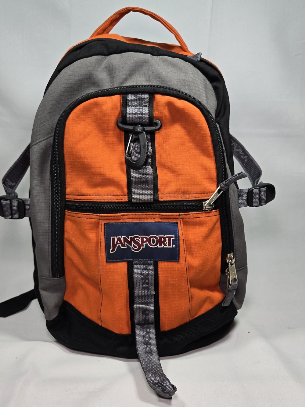 Vintage JanSport Cordillera Backpack Orange Gray Y2K Tech Trail Daypack Gorpcore